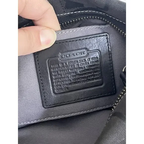 Coach Black Monogram Mini Carly Tote Bag Leather Brass y2k Vintage Signature - Picture 12 of 13